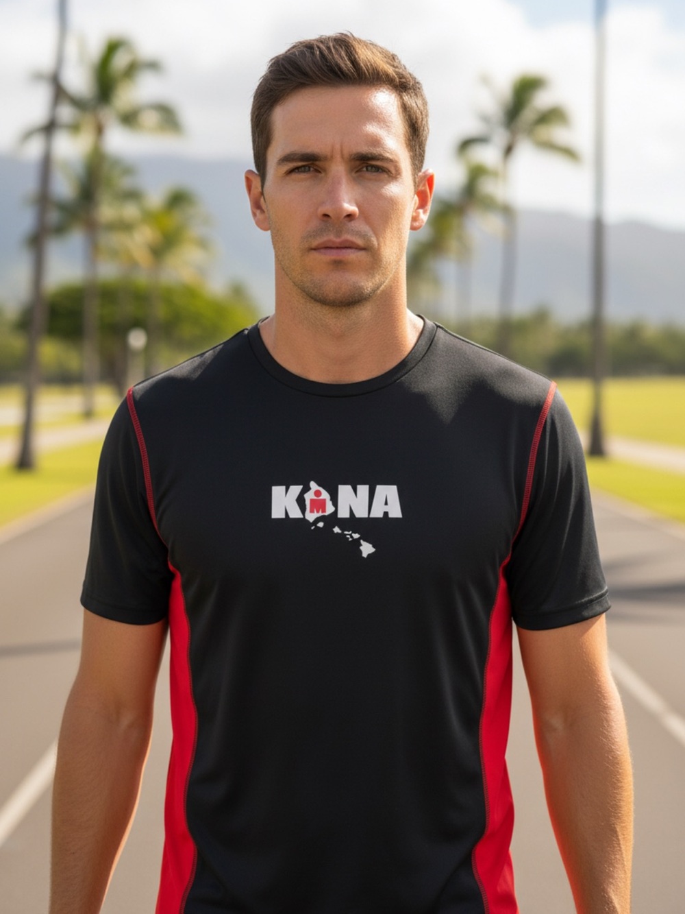 Men's Performance Crew Neck T-Shirt - Black/Red